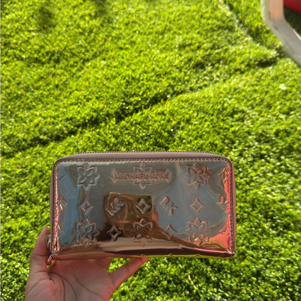 Michael Kors Rose Gold Floral Embossed Women's Bag